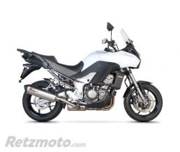 Silencieux SCORPION Serket Parallel inox bross� / casquette ABS noir Kawasaki Versys 1000