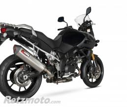 Silencieux SCORPION Serket Parallel inox/casquette ABS noir Suzuki V-Strom 1000