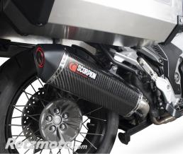 Silencieux SCORPION Serket Parallel inox/casquette ABS noir Honda 1200 Crosstourer