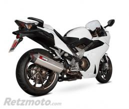 Silencieux SCORPION Parallel inox/casquette ABS noir Honda VFR800F