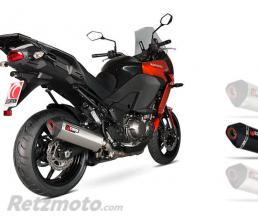Silencieux SCORPION Serket Parallel carbone /casquette ABS noir Kawasaki Versys 1000