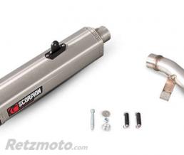 Silencieux SCORPION Serket Parallel inox bross� /casquette ABS noir Kawasaki Versys 1000