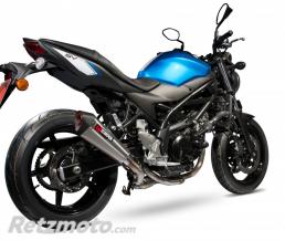 Silencieux SCORPION Serket Taper inox/casquette ABS noir Suzuki SV650