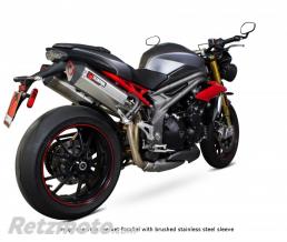 Silencieux SCORPION Serket titane bross�/casquette ABS noir Triumph Speed Triple 1050