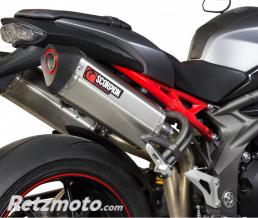 Silencieux SCORPION Serket inox bross�/casquette ABS noir Triumph Speed Triple 1050