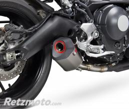 Silencieux SCORPION Serket titane/casquette ABS noir Yamaha XSR900