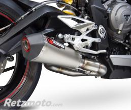 Silencieux SCORPION Serket Taper titane/casquette ABS noir Triumph Street Triple 765