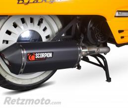 Ligne compl�te SCOPRION Serket Parallel inox silencieux c�ramique noir/casquette ABS noir Peugeot Django 125