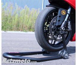 B�quille de stand moto avant LV8 noir avec supports coniques asym�triques universelle