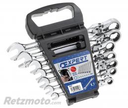 Jeu de 7 cl�s mixtes � cliquet articul� EXPERT