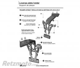Support de plaque V PARTS noir Triumph Street Triple