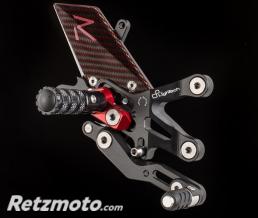 Commandes recul�es r�glables/repliables LIGHTECH Racing s�lection standard et invers�e noir/rouge Yamaha R6