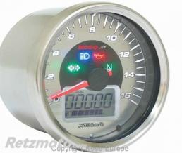 Compteur de vitesse KOSO D64 GP Style rond universel chrom� (160 km/h)