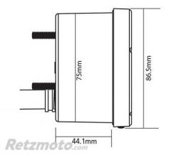 Compte tour KOSO D75 noir 10000rpm