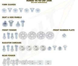Kit vis complet de plastiques Bolt Honda CR125/250