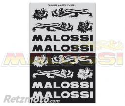Planches d'autocollants Malossi noir/argent par 3