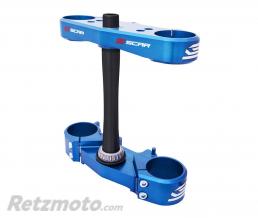 T� de fourche SCAR Offset 25mm bleu Kawasaki KX85/100