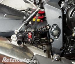Commandes recul�es LSL Multipositions anodis�es noires Triumph 675 Street Triple R