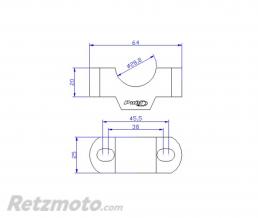 R�hausse de guidon +20mm Guidon de 28mm argent