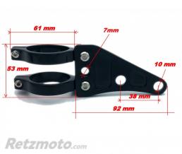 Paire de pattes de phare UNIVERSELLES � 38 � 40 mm - NOIRE