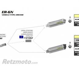 SILENCIEUX KAWASAKI ER-6N 12-16 / ARROW RACE-TECH ALU DARK EMBOUT CARBONE
