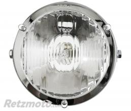 PHARE-PROJECTEUR CYCLO ADAPTABLE PEUGEOT 103 ROND DIAM 103mm CHROME (P26s + TEMOIN)  