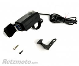 Prise USB double charge RAPIDE 3A �tanche multi-fixation