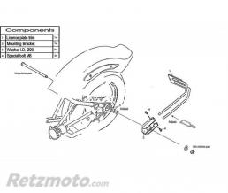 Support de plaque immatriculation moto ras de roue UNIVERSEL chrome