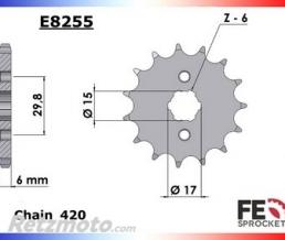 KIT CHAINE HONDA MTX 80 S Air '80/82 15X45 420R(HD06) CHAINE 420 RENFORCEE (Qualit� origine)
