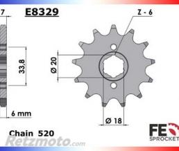 KIT CHAINE ACIER HONDA TLR 200 '83 13X44 520HG (MD09) CHAINE 520 RENFORCEE (Qualit� origine)