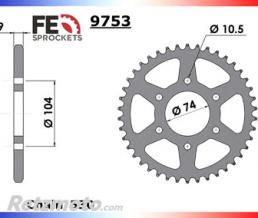 KIT CHAINE ACIER KAWASAKI 500 H1/KH 15X45 RK530KRO (3 cylindres) CHAINE 530 O'RING RENFORCEE (Qualit� de cha�ne recommand�e)