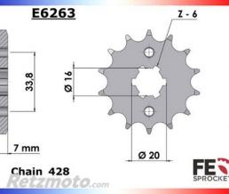 KIT CHAINE ACIER BETA 125 SM '06/10 14X56 RK428XSO CHAINE 428 RX'RING SUPER RENFORCEE 