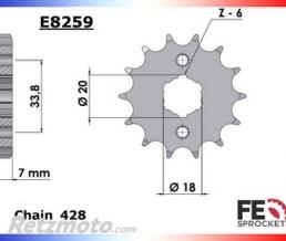 KIT CHAINE QUAD BAROSSA PYTHON 100 '03/04 18X35 428H CHAINE RENFORCEE 