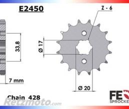 KIT CHAINE ACIER KEEWAY 125 KEEWAY SUPERLIGHT '07/13 17x41 RK428HSB CHAINE 428 RENFORCEE (Qualit� origine)