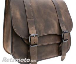 Sacoche moto LEDRIE Postman en cuir v�ritable marron 