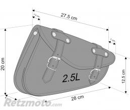Paire de sacoches moto Custom mod�le DETROIT en cuir noir