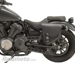 CUSTOM ACCESS Paire de sacoches moto Custom mod�le BARCELONA en cuir noir