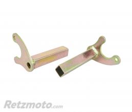 LEVE/BEQUILLE MOTO STAND AR UNIVERSEL RENFORCE ACIER ROUGE AVEC FIXATIONS CROCHET(LONG 80mm - LARG 50mm - HAUT 33mm)