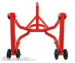 BEQUILLE STAND MOTO AV FIXATION SOUS TE DE FOURCHE ACIER ROUGE