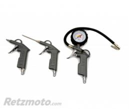 Manom�tre gonfleur + 2 Soufflettes + 15m Tuyau Flexible et Raccords Pneumatiques