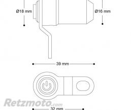 Interrupteur on/off alu BARRACUDA switch Button