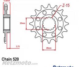 Pignon 16 Dents 520 Aprilia RS660/Tuono 660
