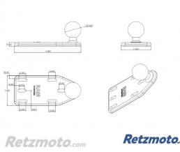 Plaque de fixation sur r�servoir de frein/embrayage Ram-mount Boule B excentr�e