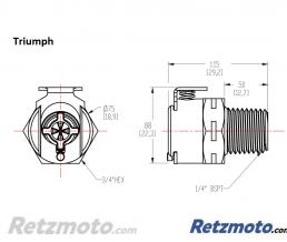 Raccord Rapide Essence Triumph 1/4 en Laiton Chrom� � Visser-T1240868 