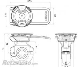 Support de smartphone QUAD LOCK fixation r�troviseur/Support gps