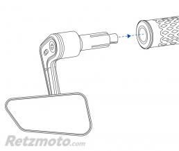 R�troviseur moto embout de guidon droit OXFORD Horizon universel-OX538