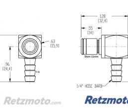 Raccord essence rapide coud� 90� inox pour durites diam 7-8mm(oem 16117666735)