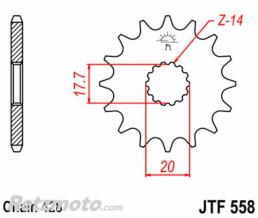JT SPROCKETS Pignon 18 dents acier pas 428 Yamaha DTR125/TDR125