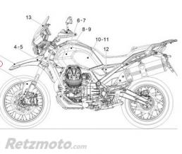 Sticker TT bras de fourche gauche Moto guzzi V85TT 2024-2H006352
