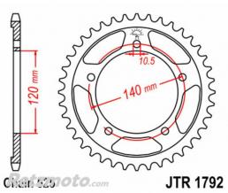JT SPROCKETS Couronne JT SPROCKETS acier standard 1792 - 525